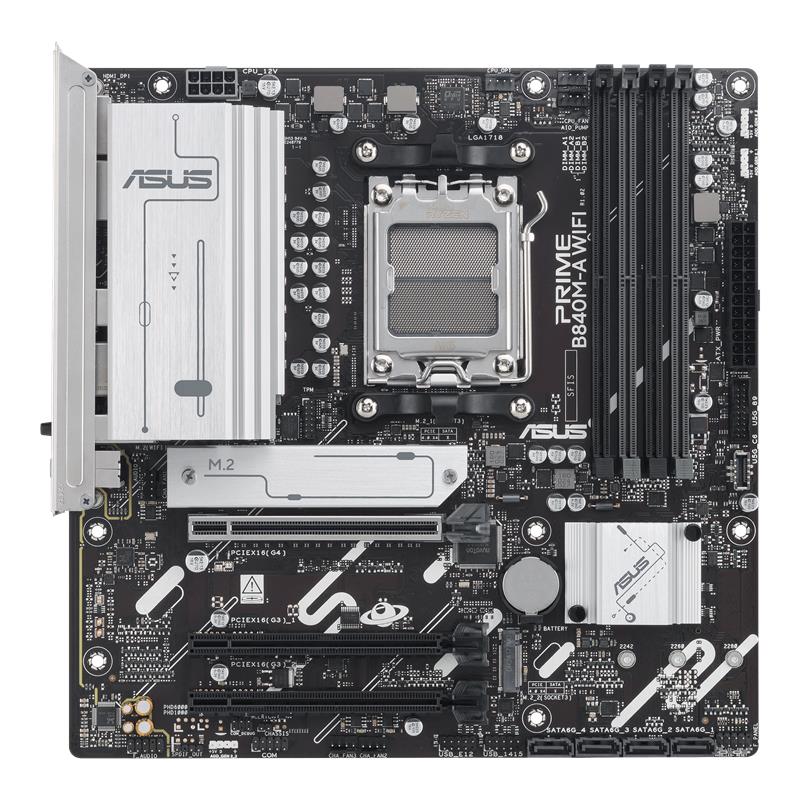 ASUS PRIME B840M-A WIFI DDR5 7600MT/S 1XHDMI 2XDP 3XM.2 MATX AM5 (AMD AM5 9000/8000/7000 SERİLERİ İLE UYUMLU)