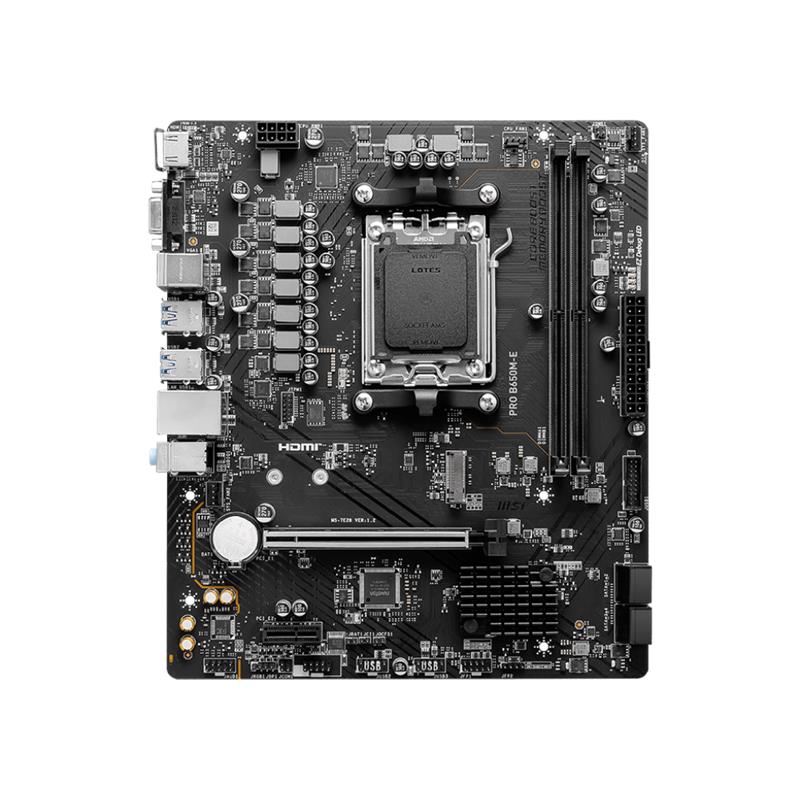 MSI PRO B650M-E DDR5 6800MHZ 1XVGA 1XHDMI 1XM.2 USB 3.2 MATX AM5(AMD AM5 9000/8000/7000 SERİLERİ İLE UYUMLU)