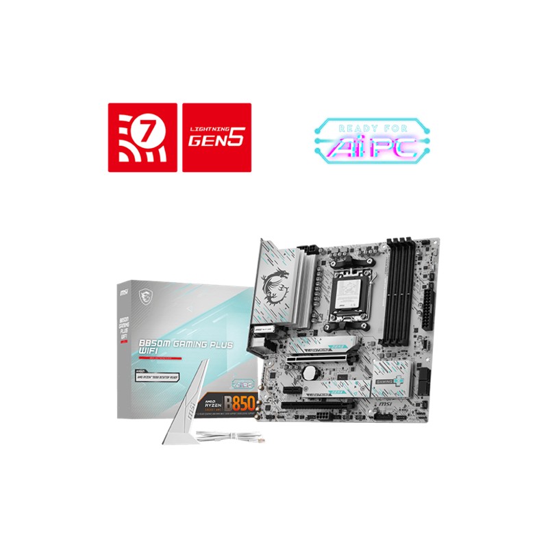 MSI B850M GAMING PLUS WIFI DDR5 8200MHZ 1XHDMI 1XDP 2XM.2 MATX AM5 (AMD AM5 9000/8000/7000 SERİLERİ İLE UYUMLU)