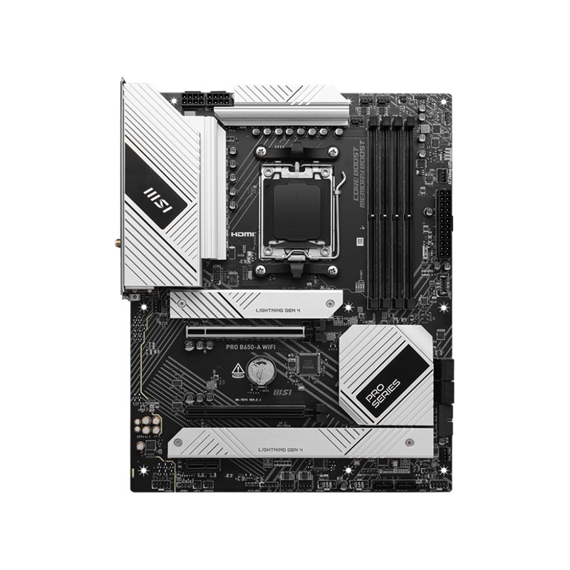 MSI PRO B650-A WIFI DDR5 7600MHZ 1XHDMI 3XM.2 USB ATX AM5 (AMD AM5 9000/8000/7000 SERİLERİ İLE UYUMLU)