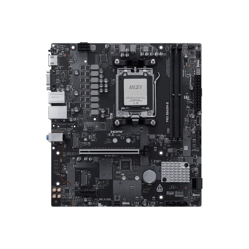 MSI PRO B840M-B DDR5 8000MT/S 1XHDMI 2XM.2 USB-C MATX AM5 (AMD AM5 9000/8000/7000 SERİLERİ İLE UYUMLU)