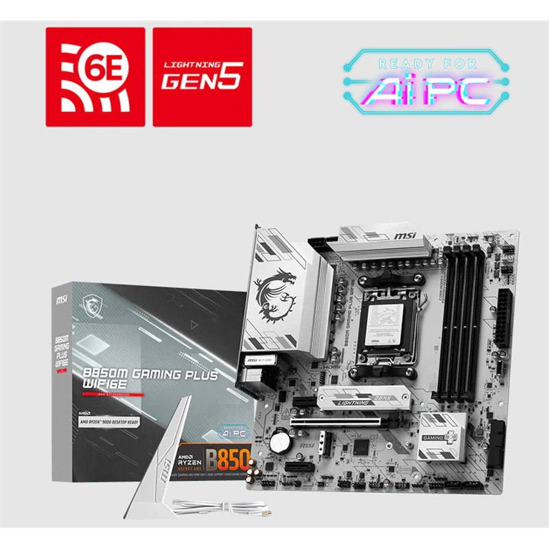 MSI B850M GAMING PLUS WIFI6E DDR5 8200MHZ 1XHDMI 1XDP 2XM.2 USB MATX AM5 (AMD AM5 9000/8000/7000 SERİLERİ İLE UYUMLU)