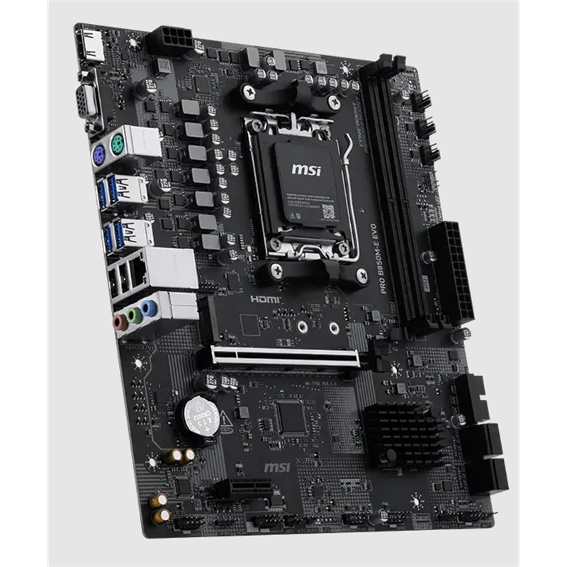 MSI PRO B850M-E EVO DDR5 8200MHZ 1XVGA 1XHDMI 1XM.2 USB MATX AM5 (AMD AM5 9000/8000/7000 SERİLERİ İLE UYUMLU)