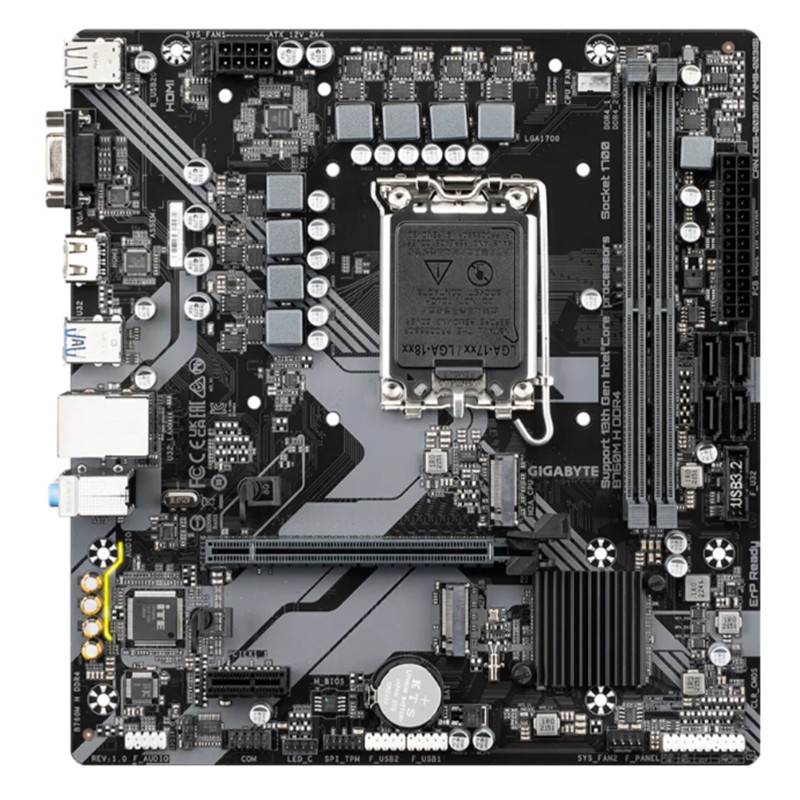 GIGABYTE B760M-H DDR4 3200MHZ 1XVGA 1XHDMI 1XM.2 USB 3.2 MATX 1700P (12. / 13. VE 14. NESİL İŞLEMCİ UYUMLU)
