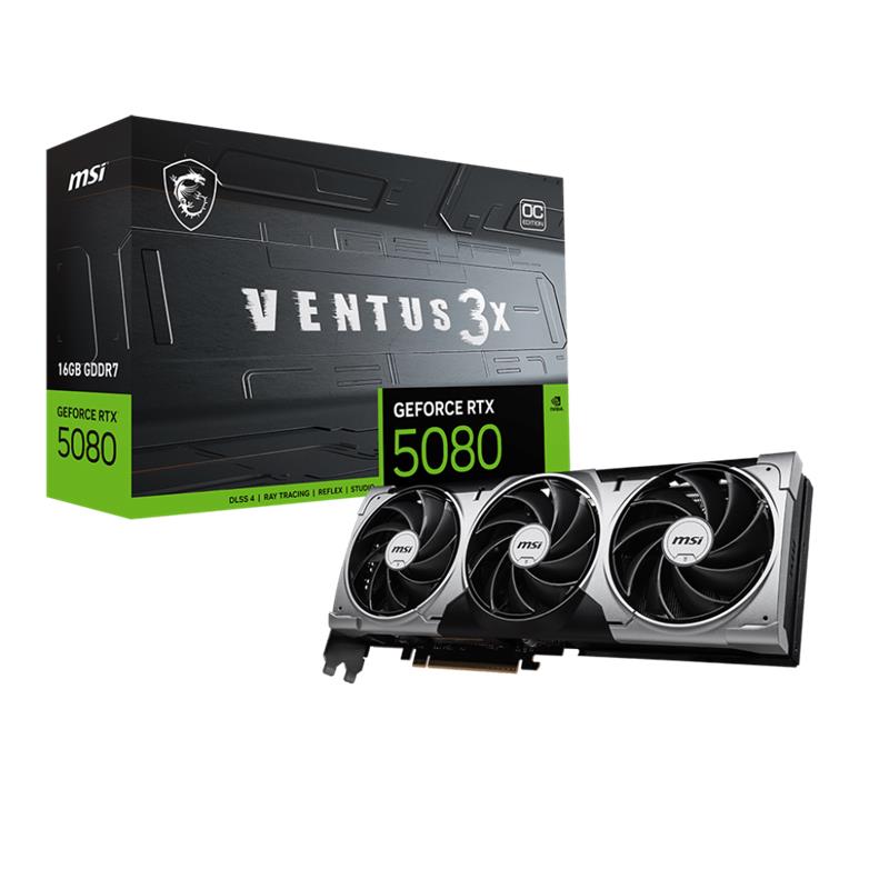 MSI GEFORCE RTX5080 16G VENTUS 3X OC 16GB GDRR7 256BIT 1XHDMI 3XDP EKRAN KARTI