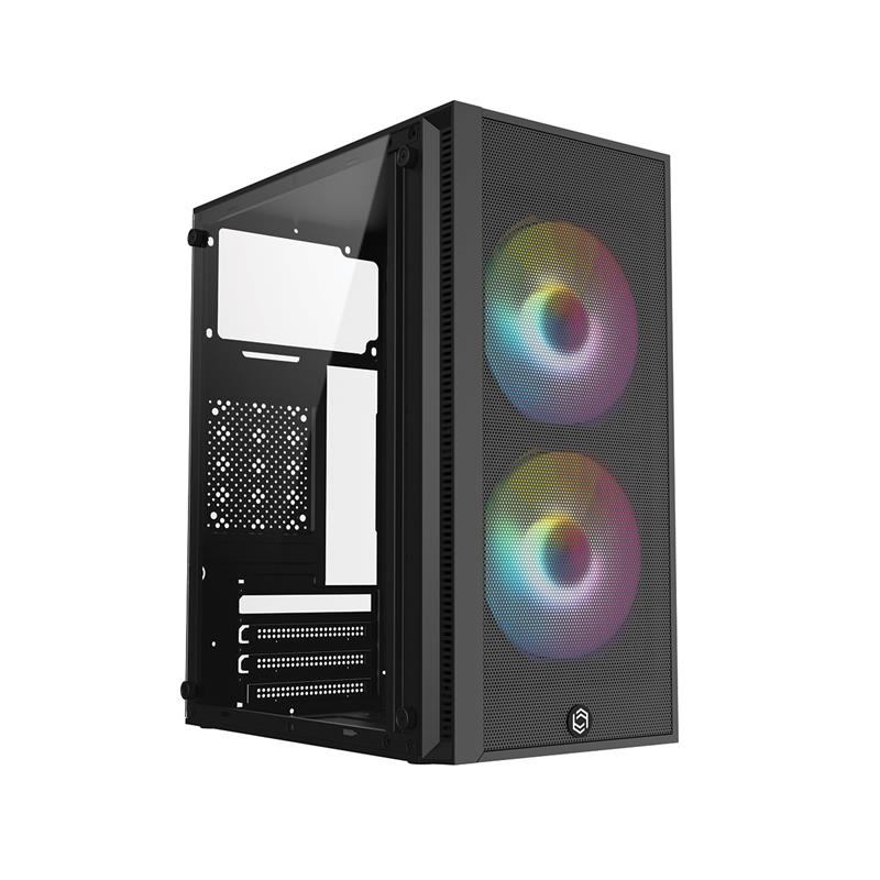 FRISBY FC-8970G 300W 2X RAINBOW FAN MINI TOWER GAMİNG SİYAH KASA