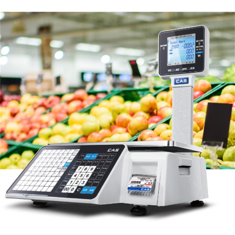 CAS CL3000 15KG 202DPI DİREKT TERMAL ETHERNET LCD EKRAN BOYUNLU BARKODLU TERAZİ