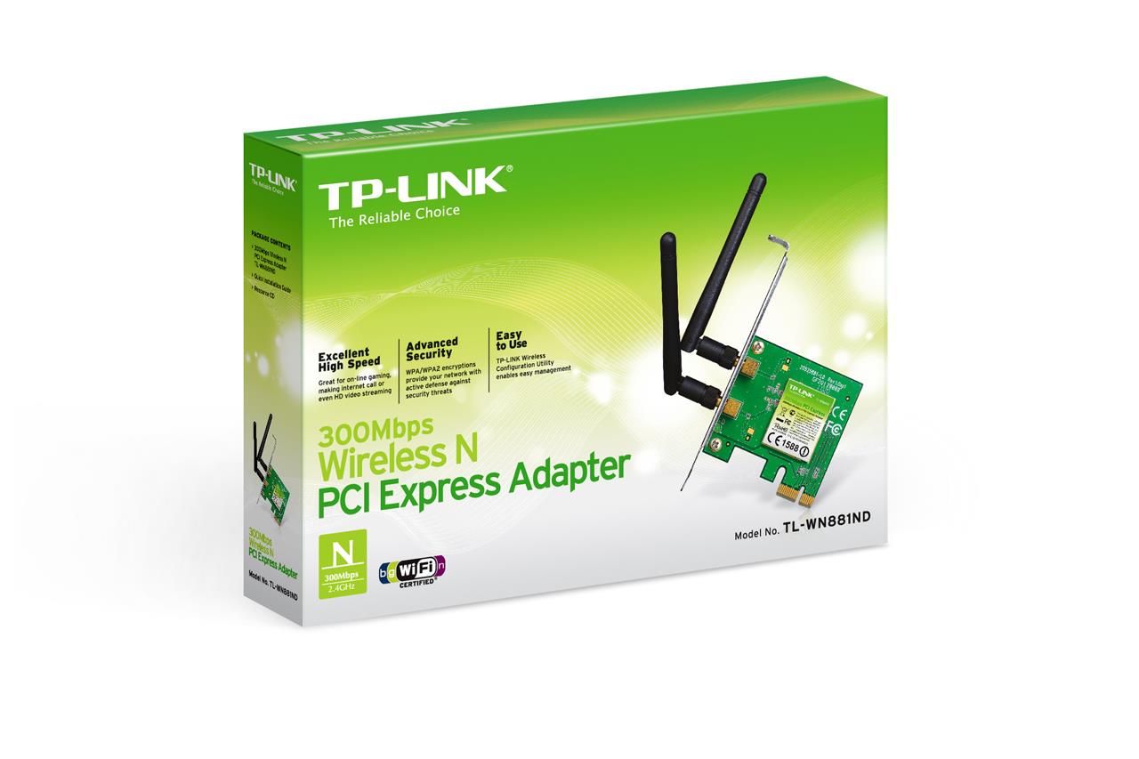TP-LINK TL-WN881ND 300MBPS 2 ANTEN KABLOSUZ N PCI EXPRESS WIFI ADAPTOR 