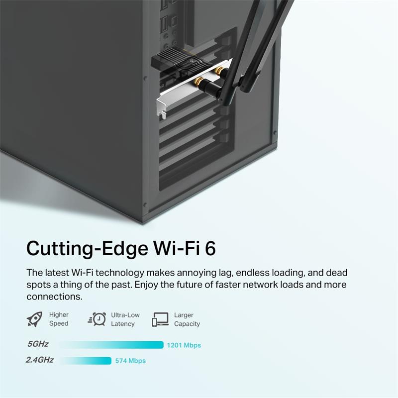 TP-LINK ARCHER TX20E AX1800 WIFI6 BLUETOOTH 5.2 PCIE ADAPTOR