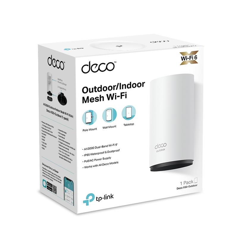 TP-LINK DECO X50-OUTDOOR AX3000 MESH EV WIFI6 SİSTEMİ (TEKLİ)