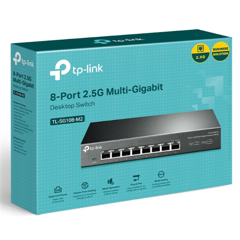 TP-LINK TL-SG108-M2 8 PORT 2.5G MULTI GIGABIT YÖNETİLEBİLİR METAL KASA SWITCH 