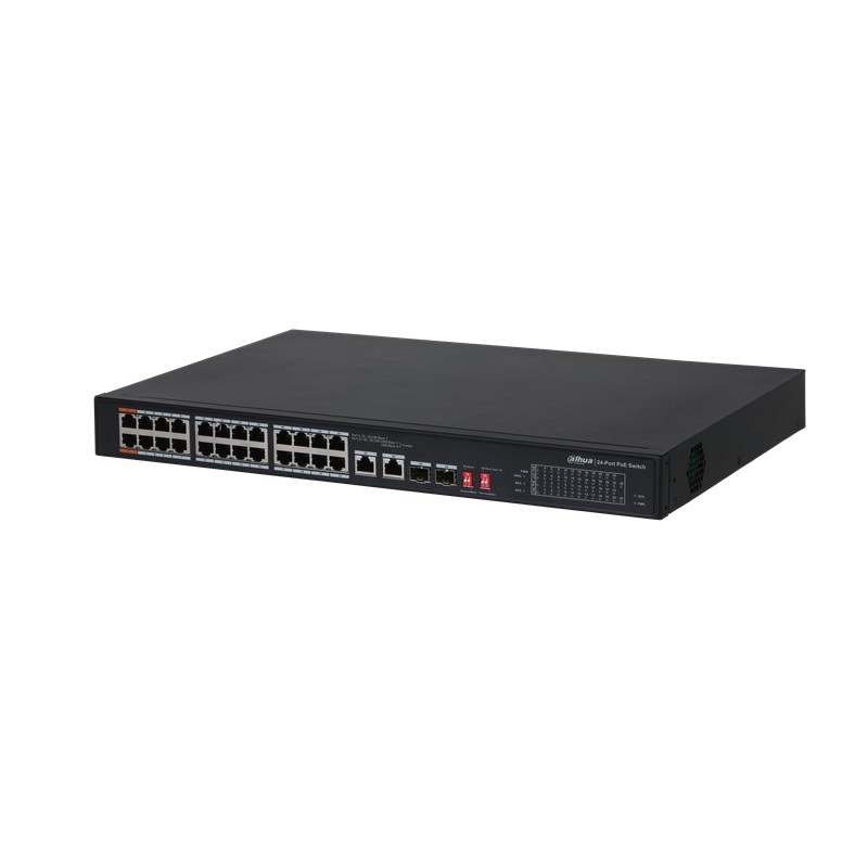 DAHUA PFS3226-24ET-240 24 PORT 10/100 + 2XGB RJ45/2XGB SFP UPLINK COMBO 240W POE RACKMOUNT SWITCH