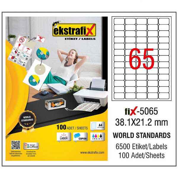 EKSTRAFİX FİX-5104 LAZER ETİKET 192X59MM