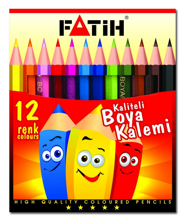 FATİH 33012 KURU BOYA 12 RENK YARIM BOY