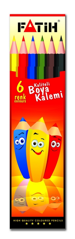 FATİH 33106 KURU BOYA 6 RENK TAM BOY