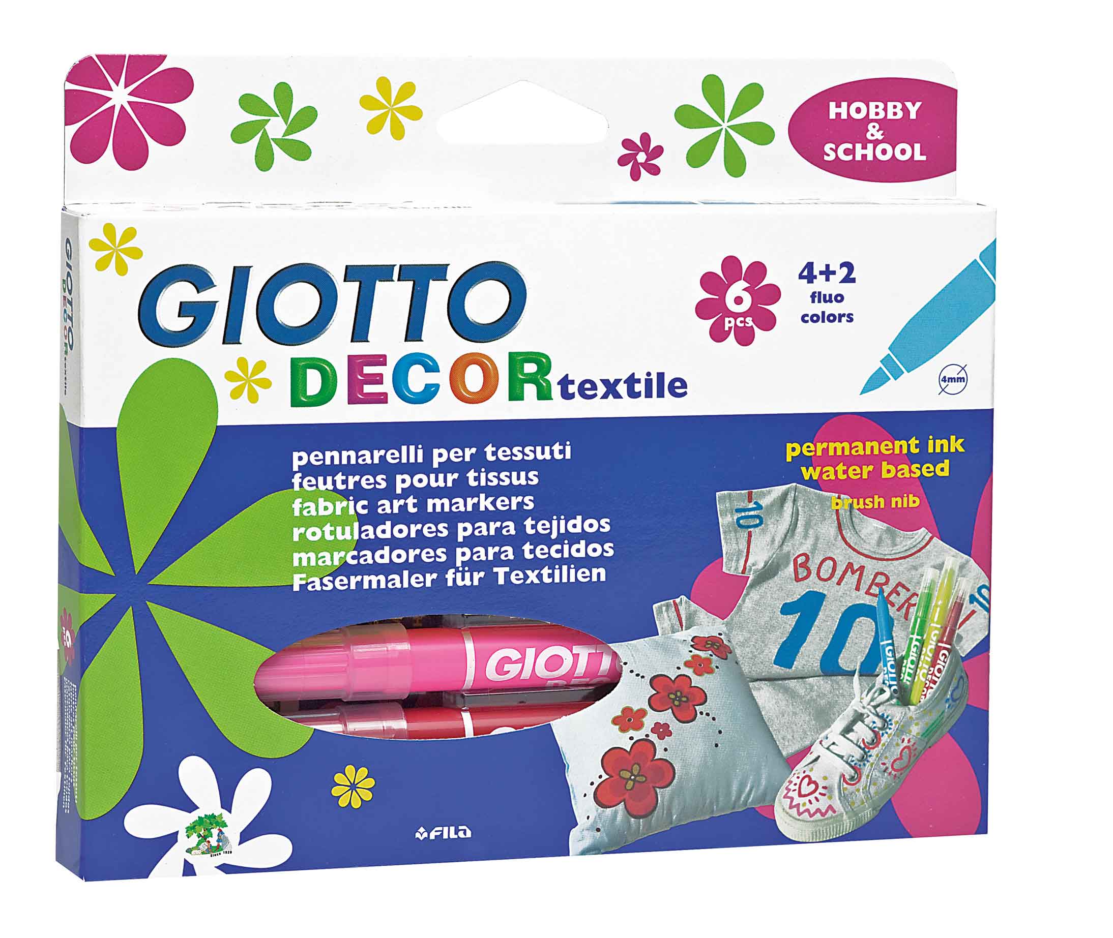 GIOTTO 494800 DEKOR KUMAŞ KALEMİ 6LI