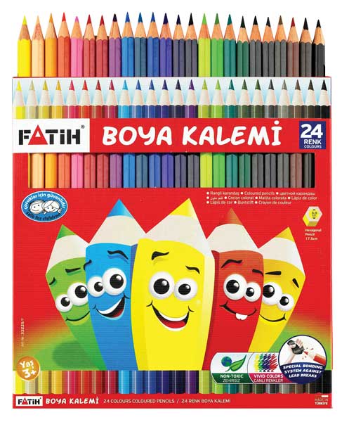 FATİH 33225 KURU BOYA 24 RENK TAM BOY