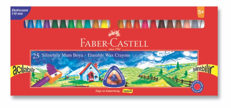 FABER SİLİNEBİLİR WAX CRAYON PASTEL 25Lİ 122725