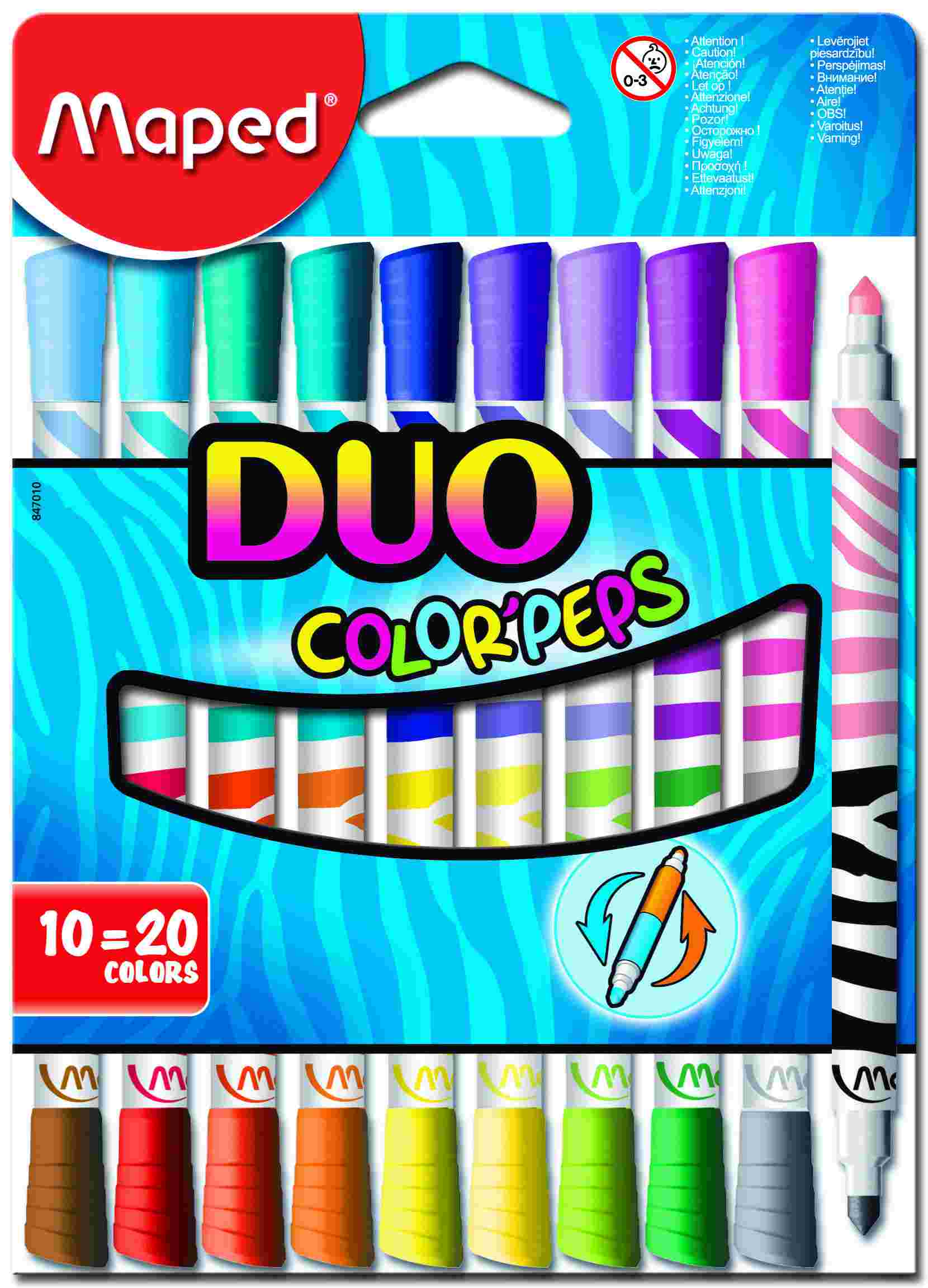 MAPED 847010 COLORPEPS DUO KEÇELİ KALEM 10LU