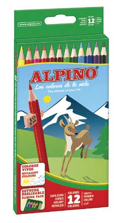 ALPİNO AL-10654 KURU BOYA 12 RENK TAM BOY