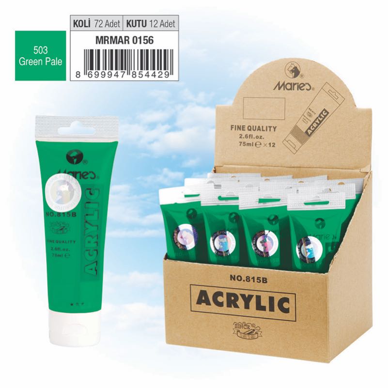 MARİES MRMAR0156 815 503 AKRİLİK BOYA 75ML GREEN PALE