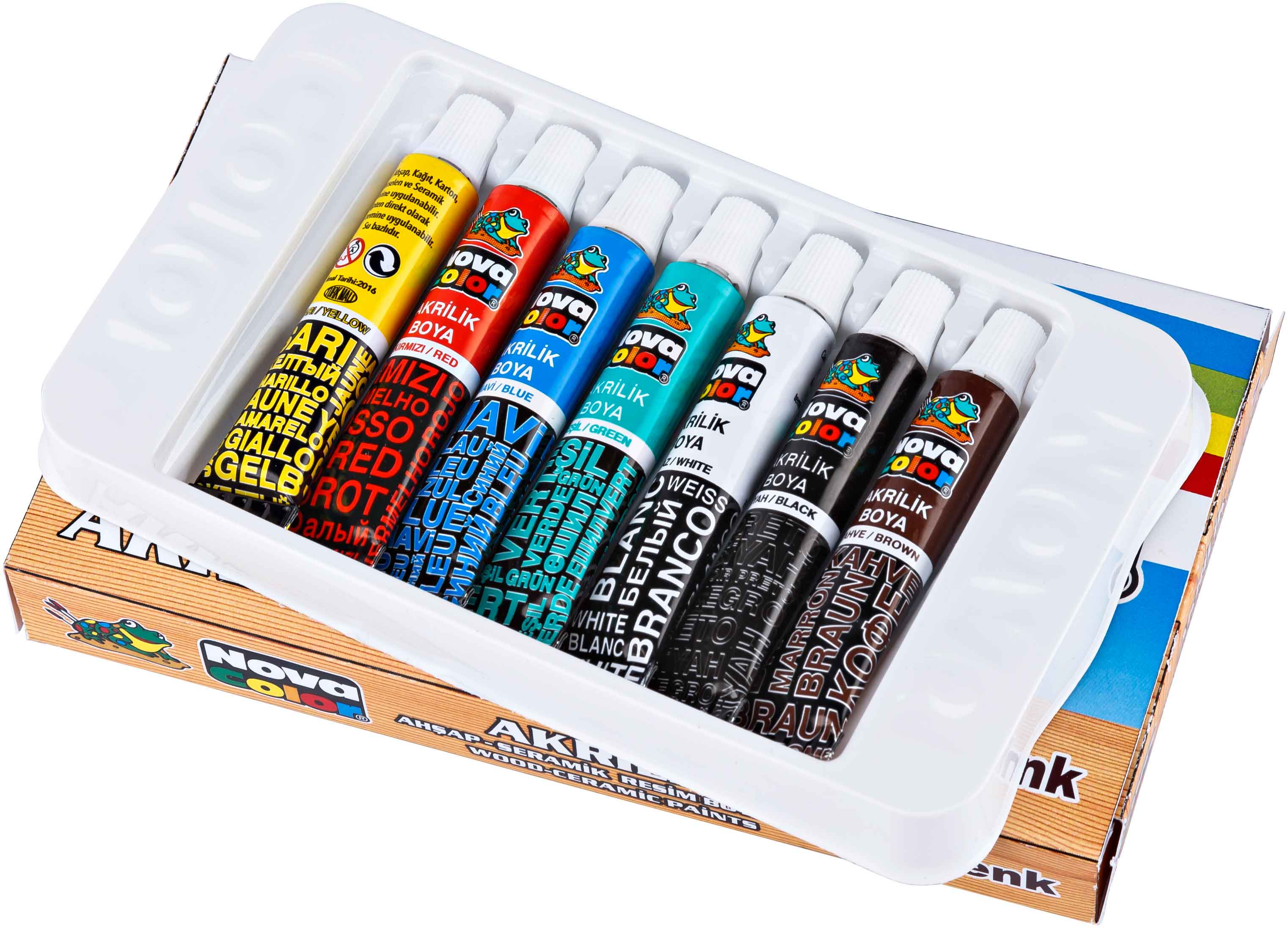 NOVA COLOR NC-288 AKRİLİK BOYA TAKIMI TÜP 7Lİ 7GR