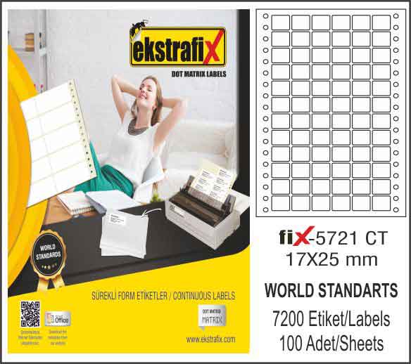 EKSTRAFİX FİX-5721 BİLGİSAYAR ETİKETİ 17X25MM