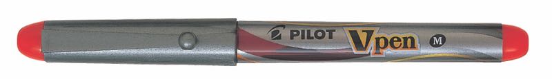 PILOT V-PEN SİLVER DOLMAKALEM KIRMIZI