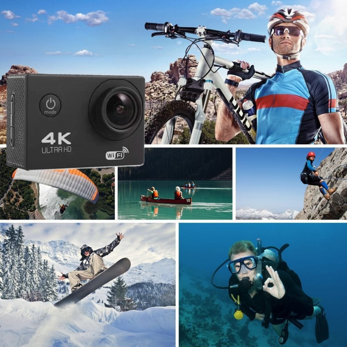 Kruxon H16 Suya Dayanıklı 4K Ultra HD Aksiyon Kamerası