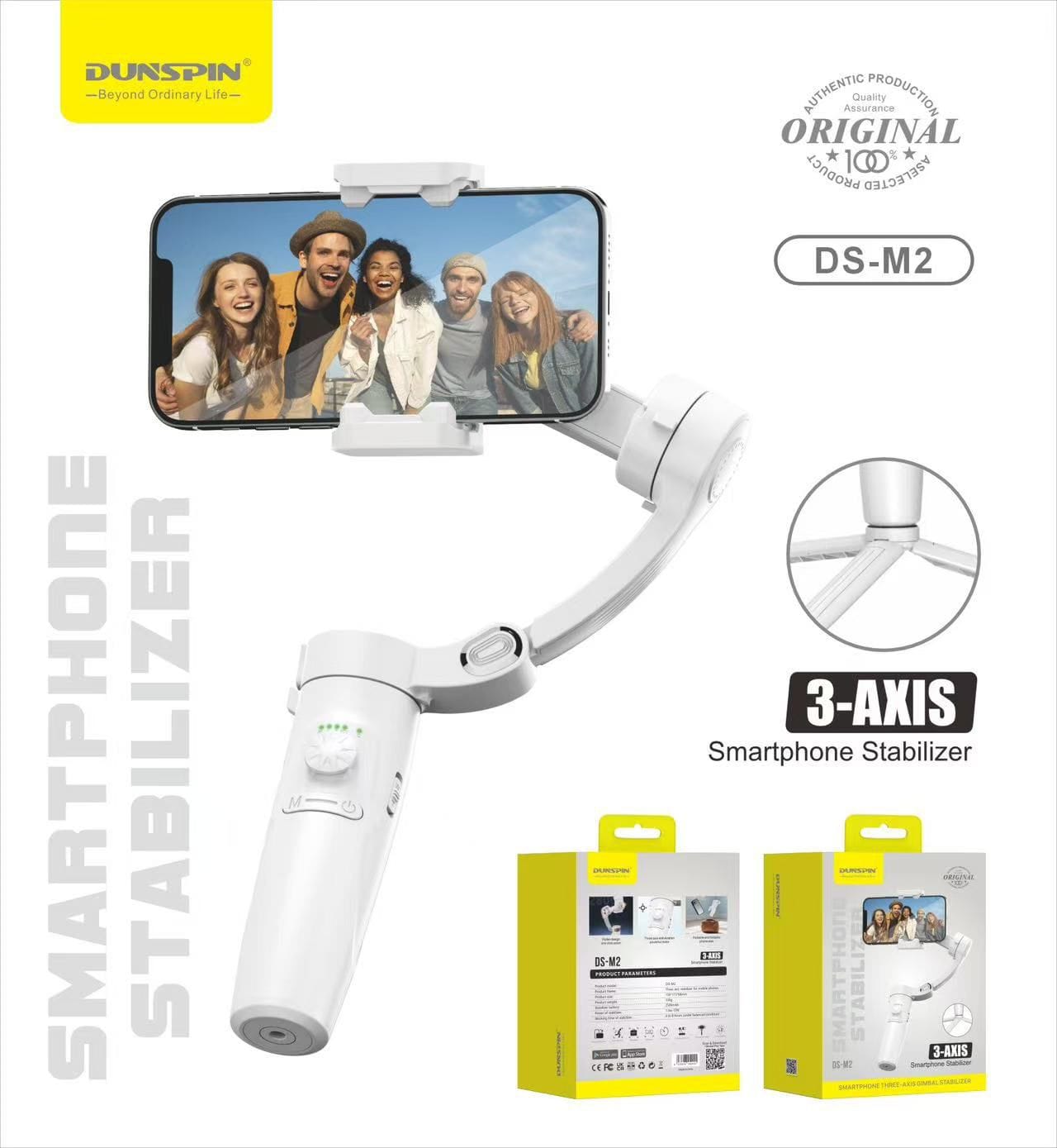 Dunspin DS-M2 3 Eksenli Katlanabilir Telefon Sabitleyici Gimbal
