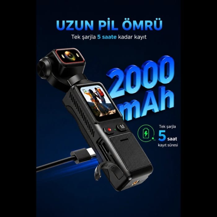 GLR L19 Dokunmatik Ekranlı 180 Derece Dönebilen 4K Ultra HD Vlog Kamerası