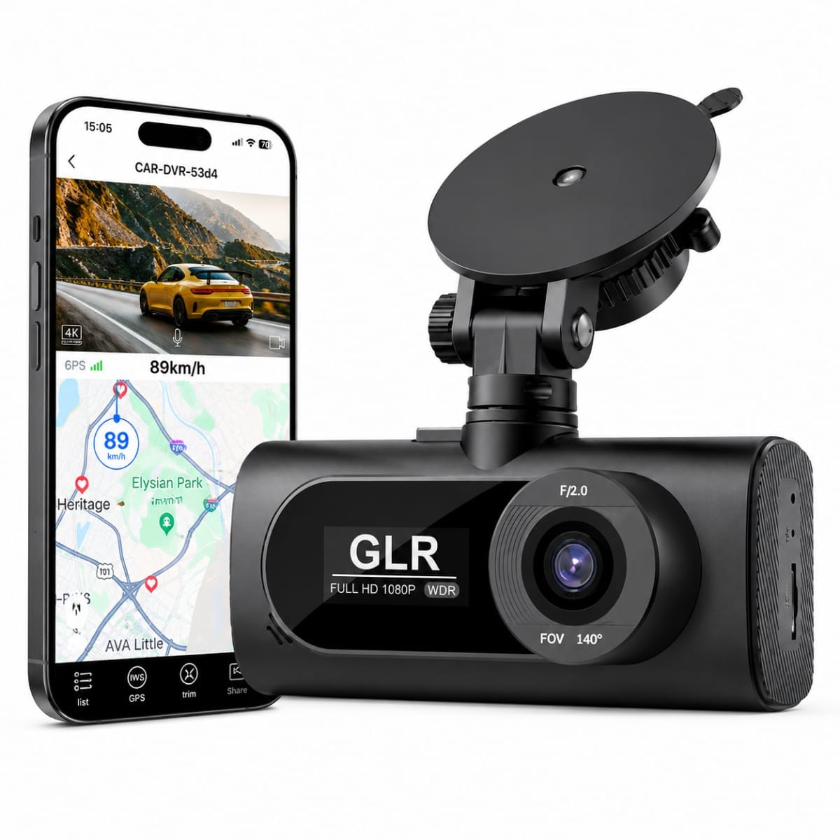 GLR V20 3 Kanallı Full HD Araç İçi Kamera