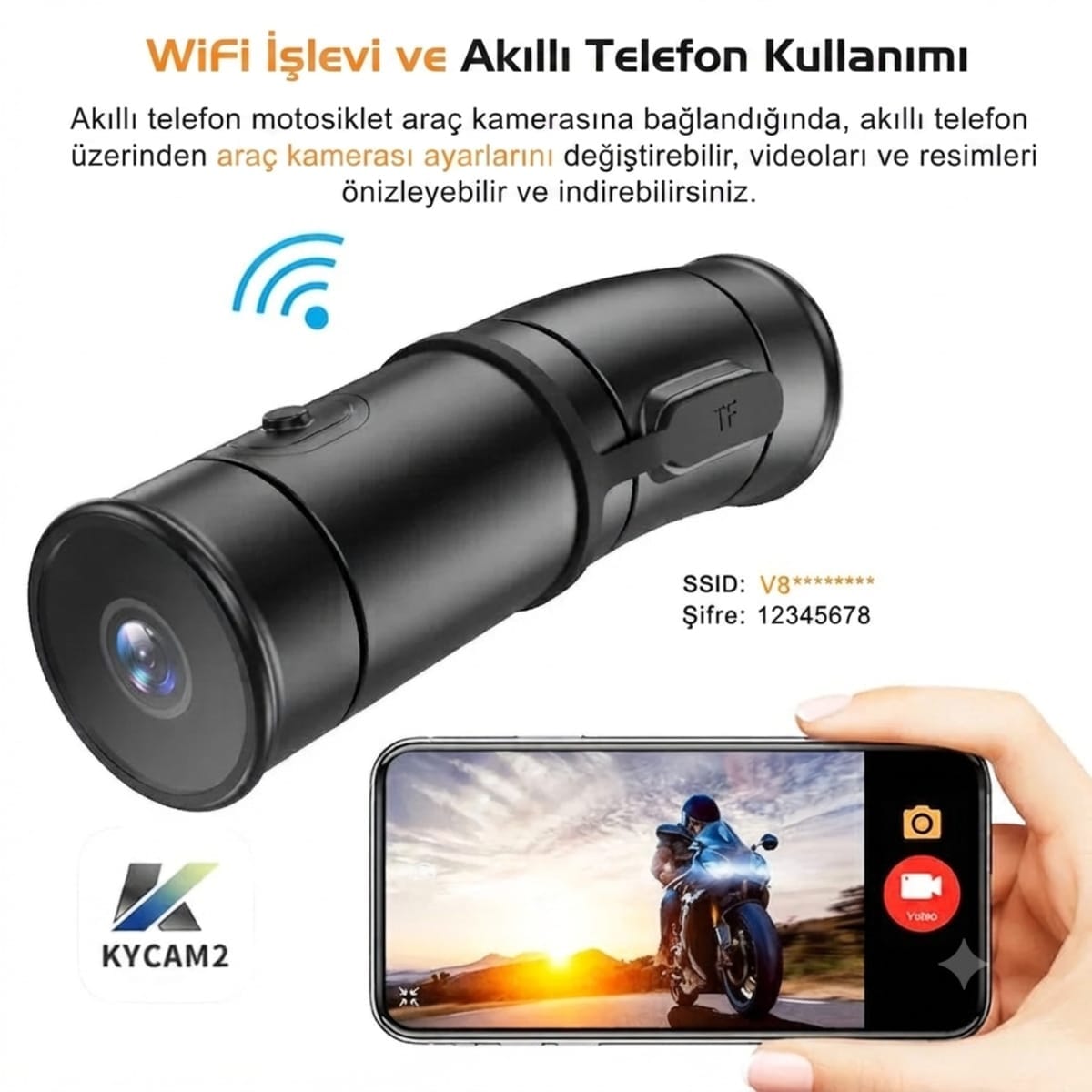 GLR V8 2 Kanallı 4K Ultra HD Aksiyon Motor Kamerası