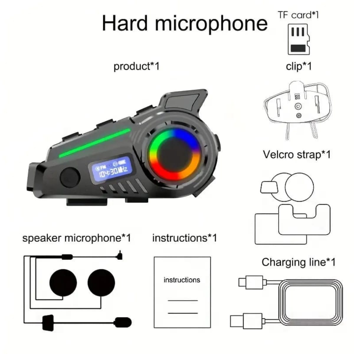 Kruxon K19 İntercom Motosiklet Bluetooth Kask içi Kulaklık
