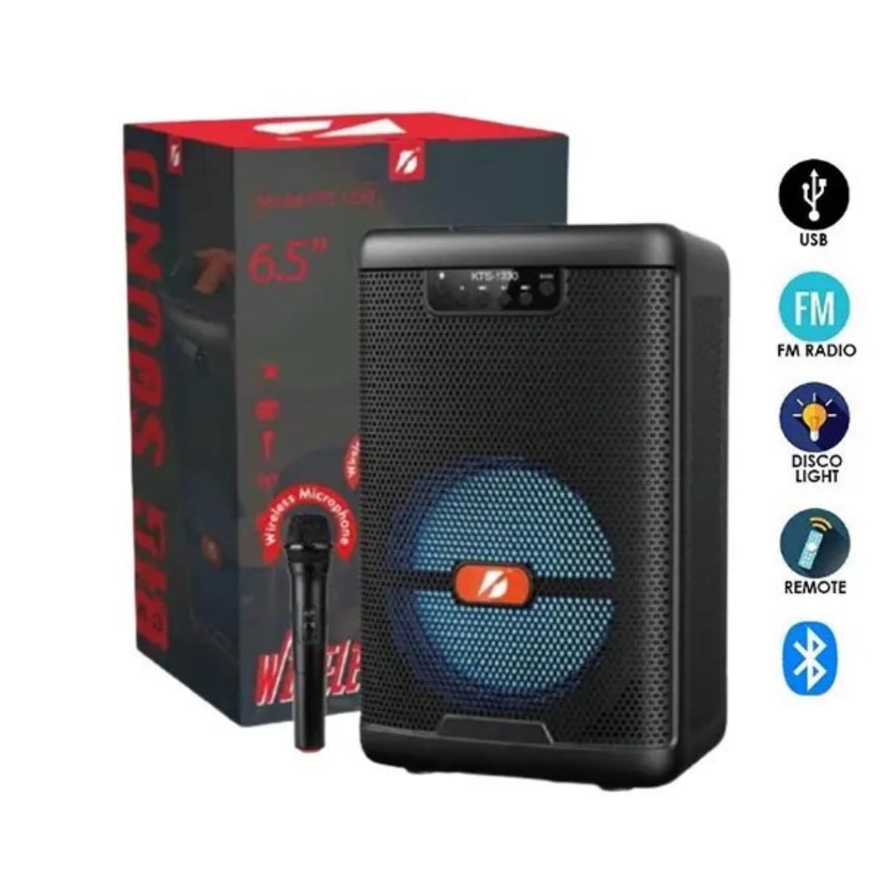 GLR KTS-1330 Mikrofonlu Taşınabilir Bluetooth Hoparlör