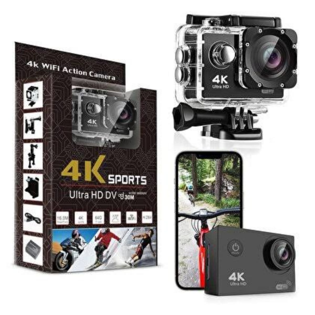 Kruxon H16 Suya Dayanıklı 4K Ultra HD Aksiyon Kamerası