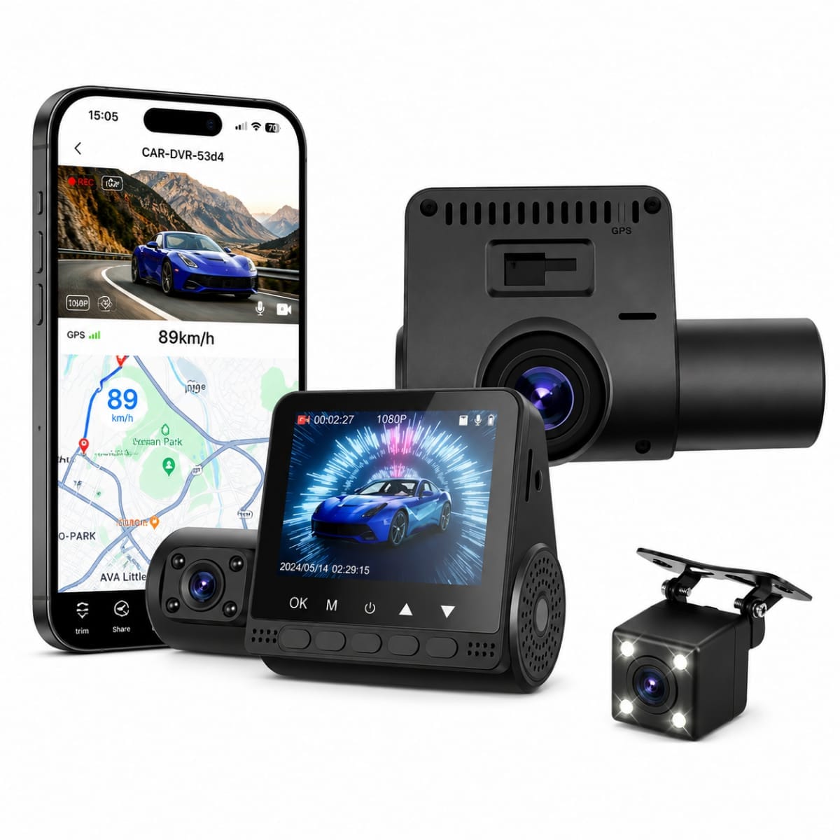 GLR 0076 3 Kanallı Full HD Araç İçi Kamera