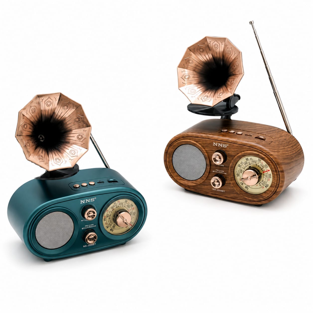 GLR NS-803BT Nostaljik Plak Çalar Görünümlü Bluetooth Radyo Hoparlör
