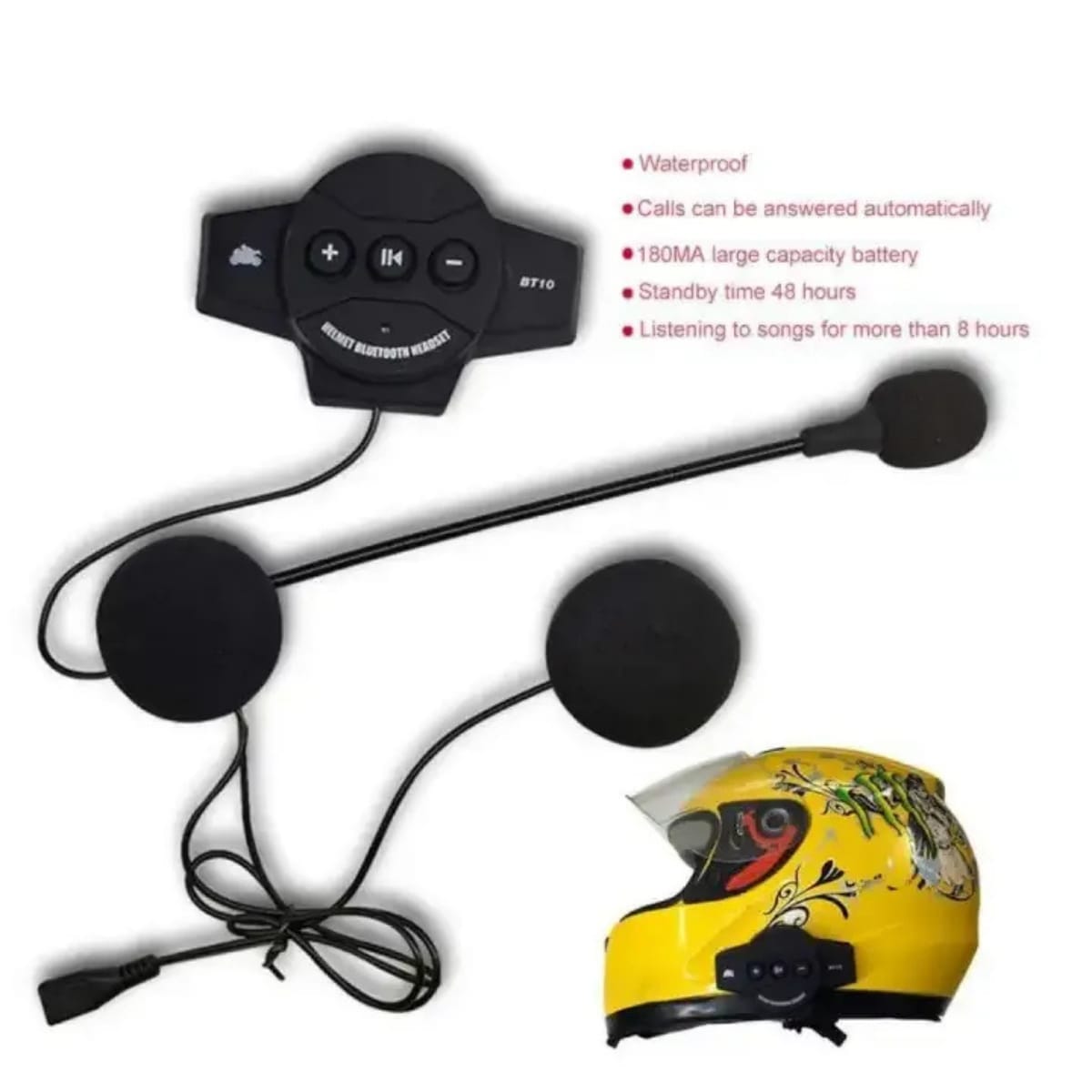 Kruxon BT10 İntercom Motosiklet Bluetooth Kask içi Kulaklık