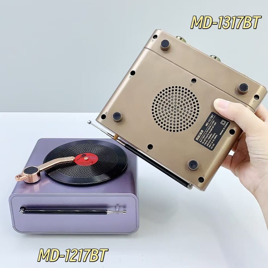GLR MD-1217BT Nostaljik Plak Çalar Görünümlü Bluetooth Radyo Hoparlör