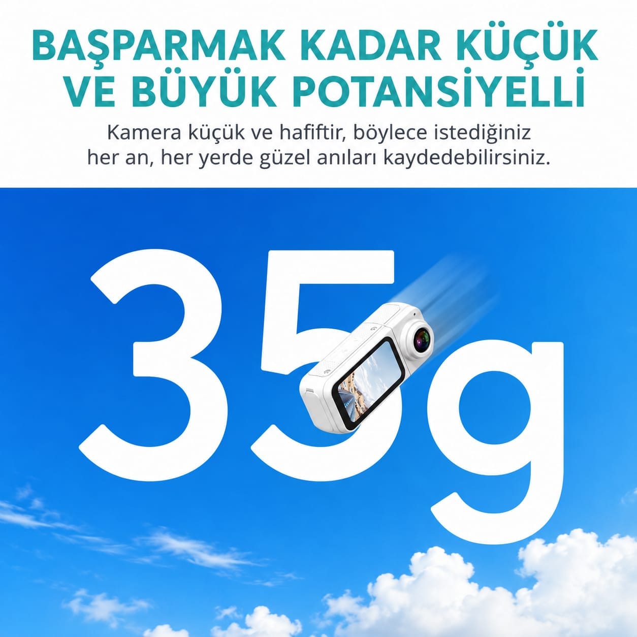 GLR S70 180 Derece Dönebilen 2.7K Mini Parmak Vücut Kamerası