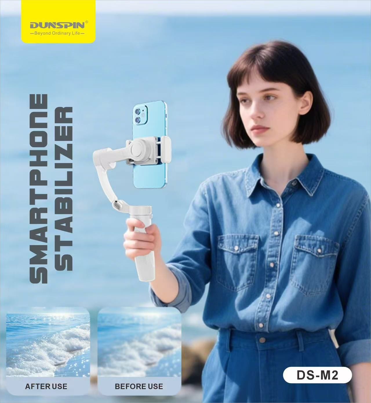 Dunspin DS-M2 3 Eksenli Katlanabilir Telefon Sabitleyici Gimbal