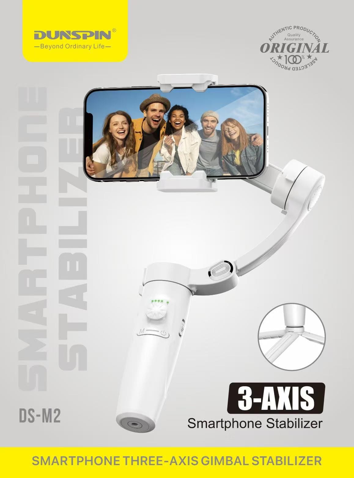 Dunspin DS-M2 3 Eksenli Katlanabilir Telefon Sabitleyici Gimbal