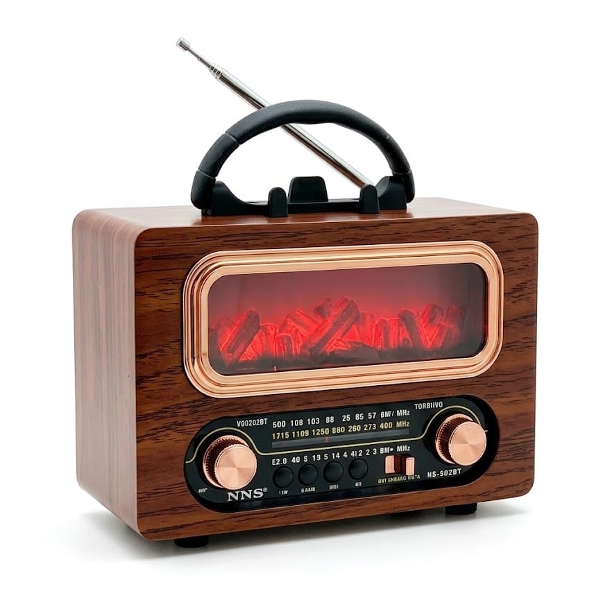 GLR NS-902BT Nostaljik Şömine Görünümlü Bluetooth Radyo Hoparlör
