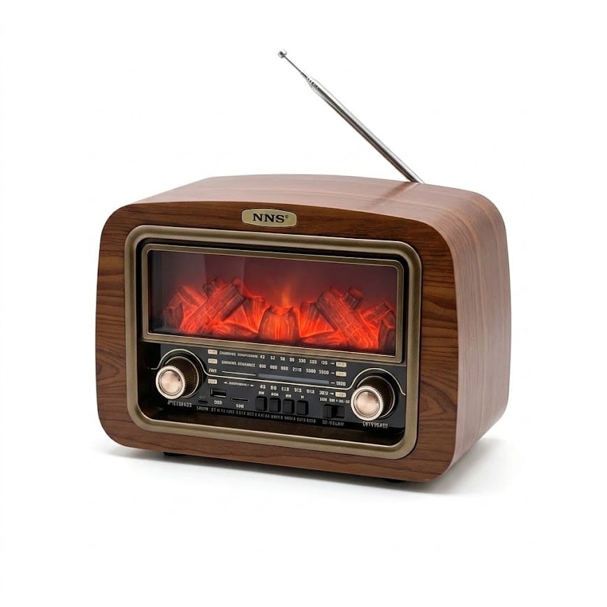 GLR NS-904BT Nostaljik Şömine Görünümlü Bluetooth Radyo Hoparlör