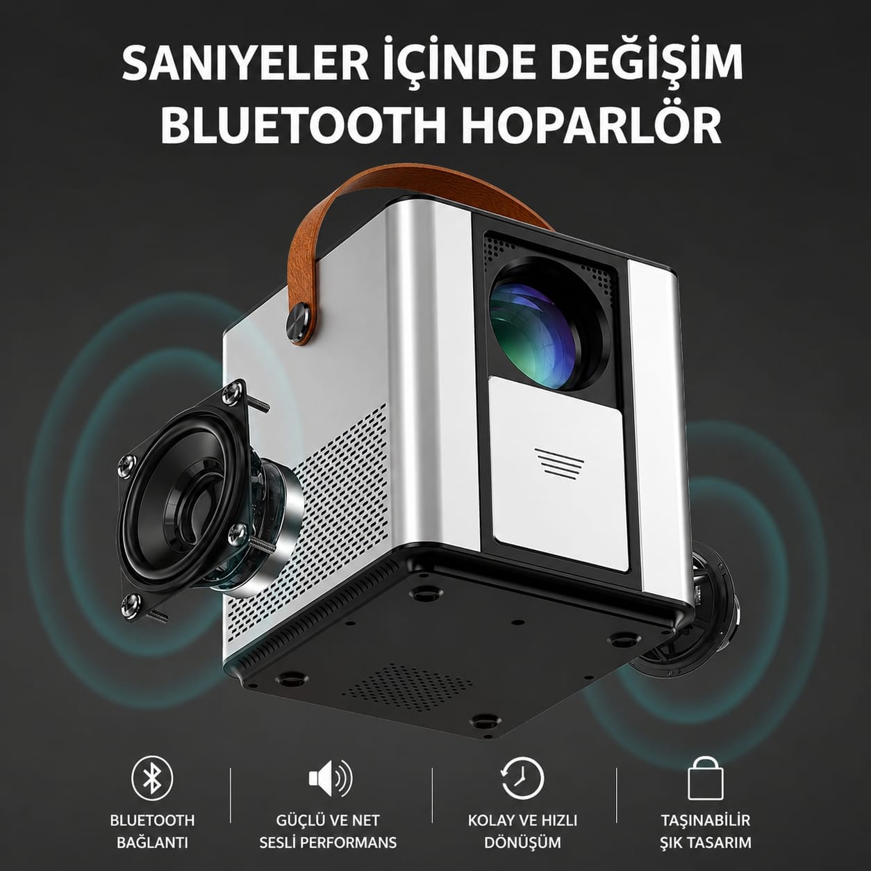 GLR BLJ-888A Dahili Hoparlörlü 4K Full HD Android Destekli Projeksiyon