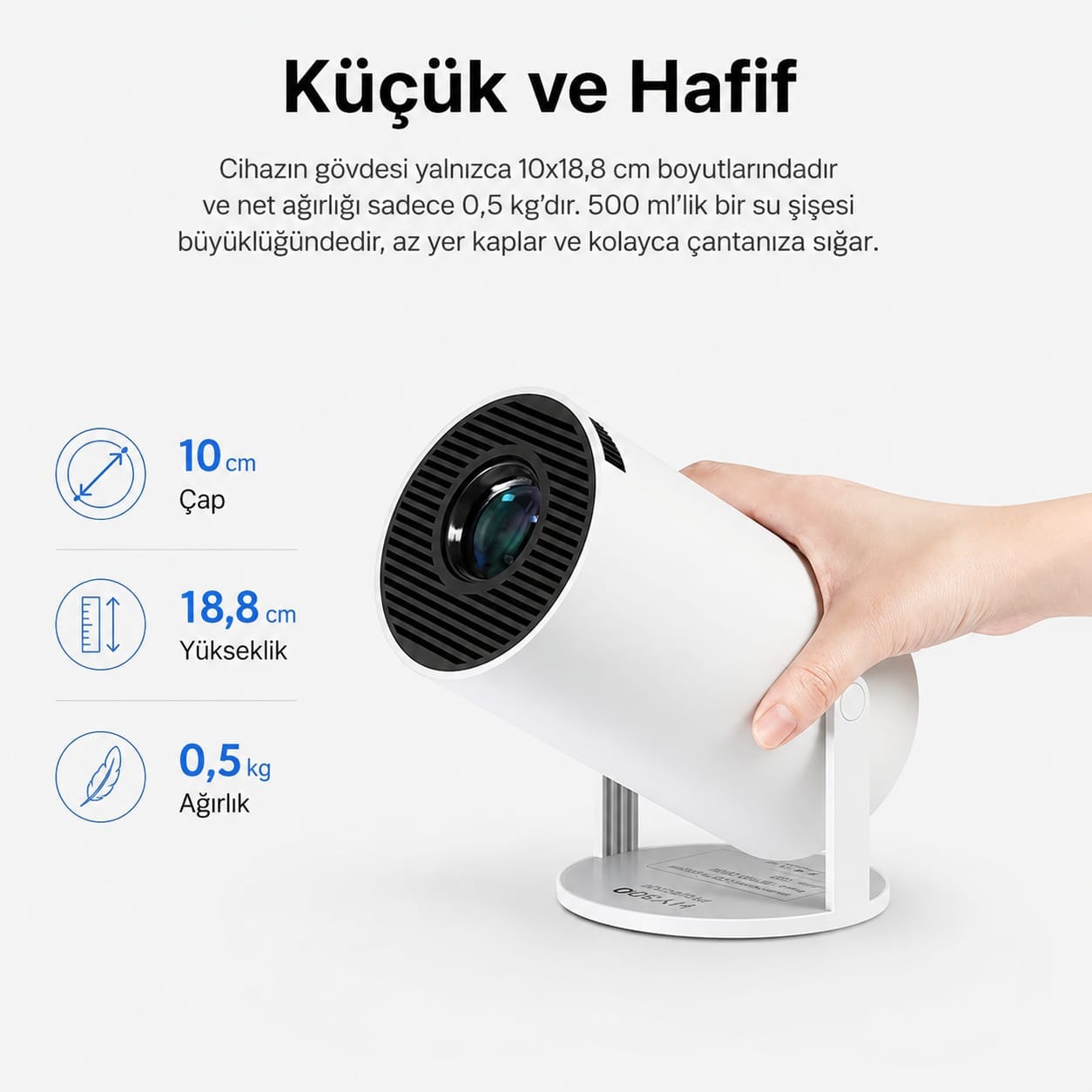 GLR HY300 Standlı 180 Derece Dönebilen Android Destekli Projeksiyon