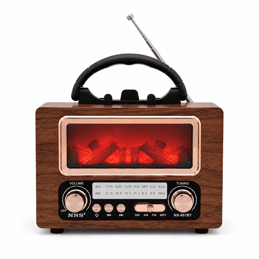 GLR NS-901BT Nostaljik Şömine Görünümlü Bluetooth Radyo Hoparlör
