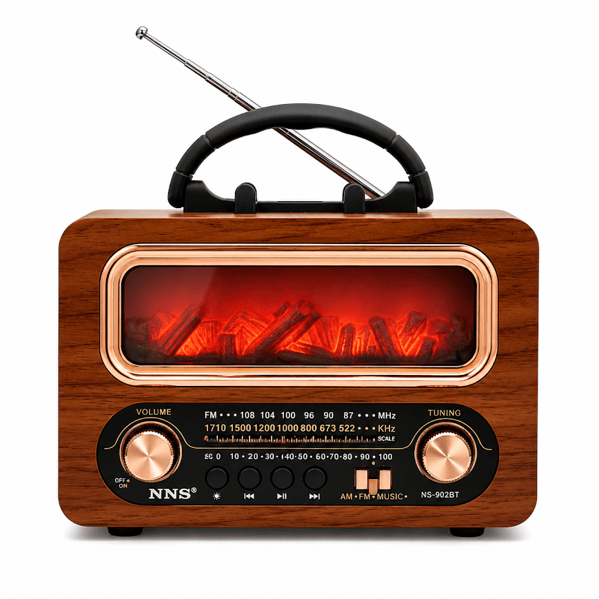 GLR NS-902BT Nostaljik Şömine Görünümlü Bluetooth Radyo Hoparlör