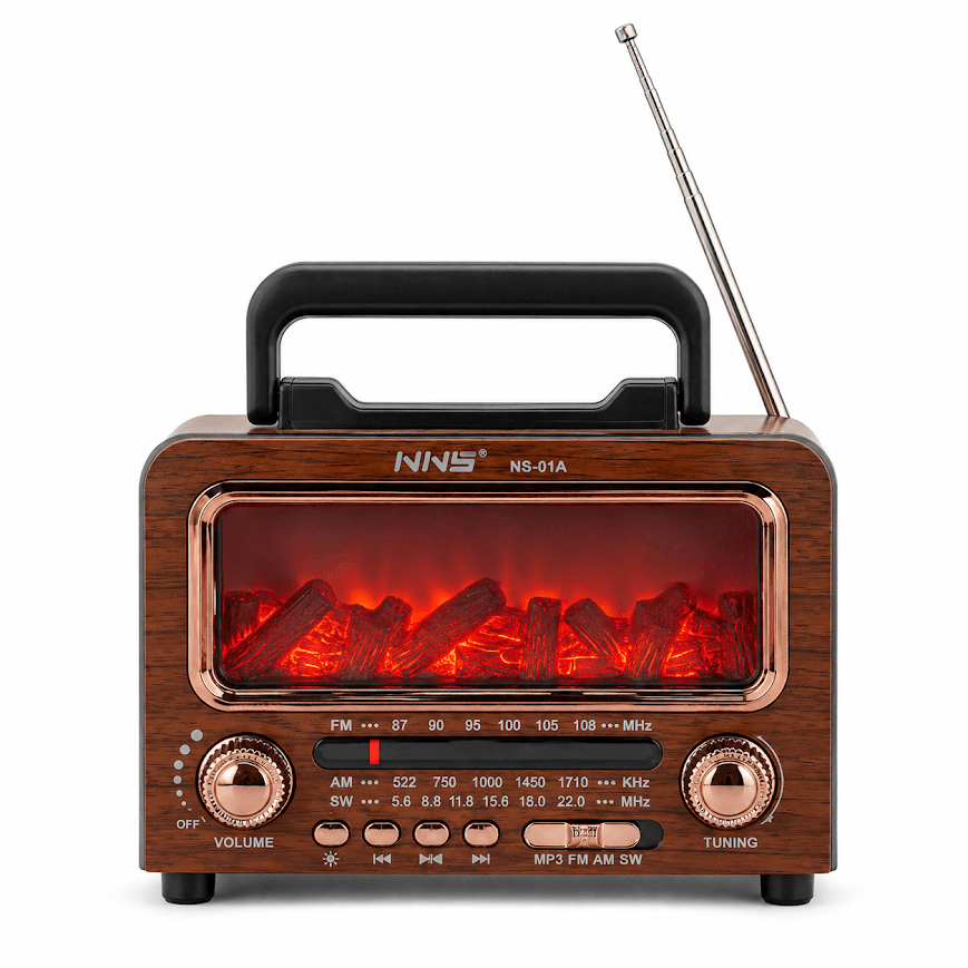 GLR NS-01A Nostaljik Şömine Görünümlü Bluetooth Radyo Hoparlör